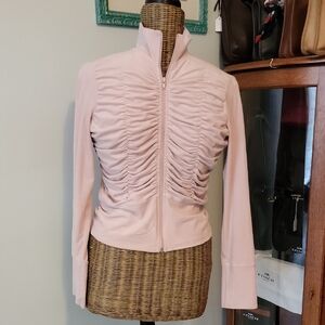 Y2K Vintage BeBe Ruched Full Zip Ice Pink Jacket szM  BinS